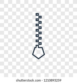 slide fastener concept vector linear icon isolated on transparent background, slide fastener concept transparency concept in outline style