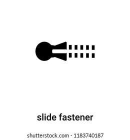 slide fastener icon vector isolated on white background, logo concept of slide fastener sign on transparent background, filled black symbol