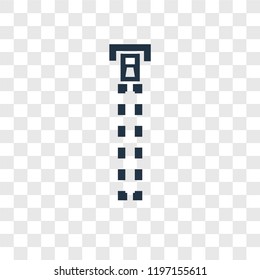 slide fastener vector icon isolated on transparent background, slide fastener transparency logo concept