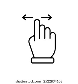 Slide with finger gesture icon on transparent background