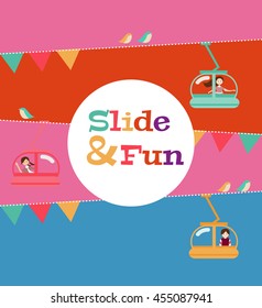 slide and fun activities, ski lift cable 