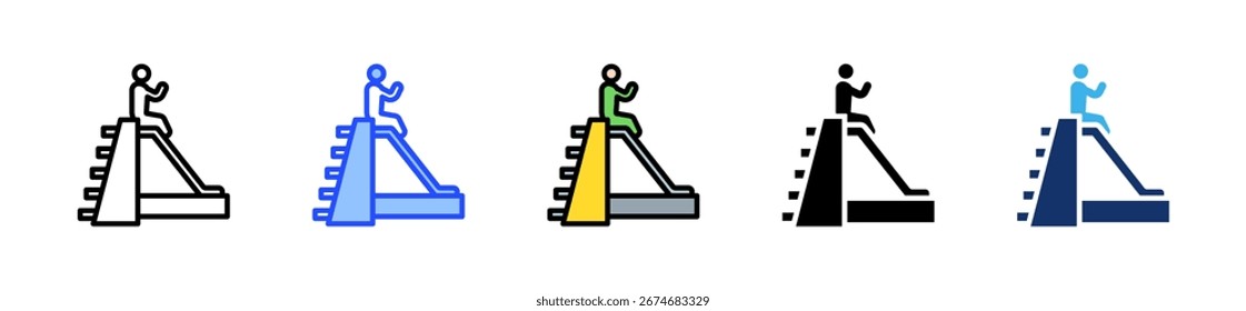 Slide Divertido Ícone Coleção Com Vários Estilos