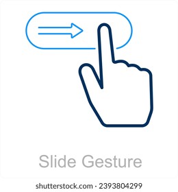 Slide Gesture and hand icon concept