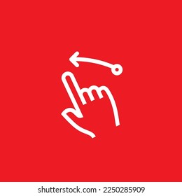 Schieben Sie das Gestensymbol nach oben und nach links. Grafikressourcenvorlage, Vektorgrafik.