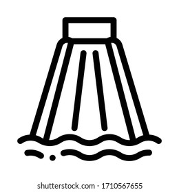slide for going down to pool icon vector. slide for going down to pool sign. isolated contour symbol illustration