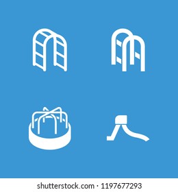Slide icon. collection of 4 slide filled icons such as playground ladder, child playground carousel. editable slide icons for web and mobile.