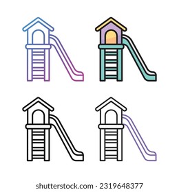 Slide icon design in four variation color