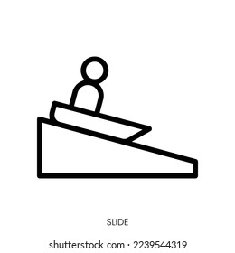 slide icon. Line Art Style Design Isolated On White Background