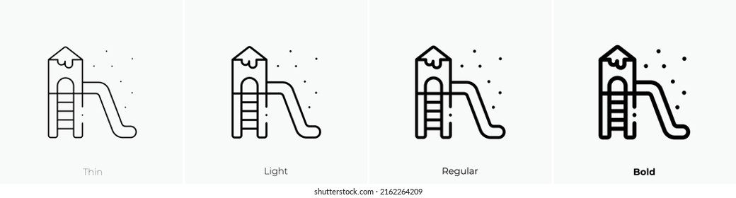 slide icon. Linear style sign isolated on white background. Vector illustration.