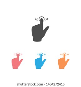Slide icon set gesture on white. Vector