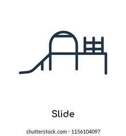Slide icon vector isolated on white background, Slide transparent sign , thin symbols or lined elements in outline style