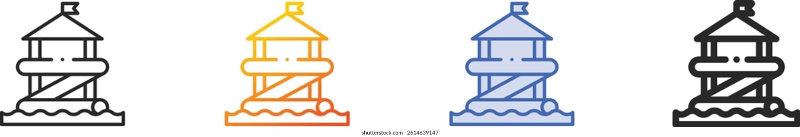 slide icon.Thin Linear, Gradient, Blue Stroke and bold Style Design Isolated On White Background