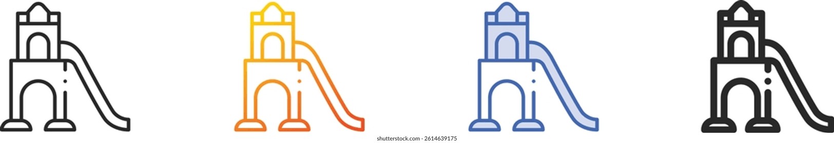 slide icon.Thin Linear, Gradient, Blue Stroke and bold Style Design Isolated On White Background