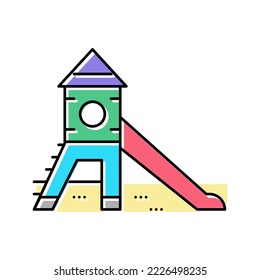 slide kindergarten color icon vector. slide kindergarten sign. isolated symbol illustration