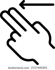 slide left line icon illustration vector