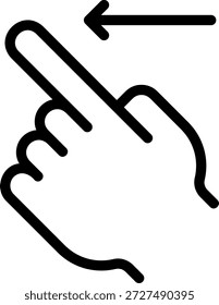 slide left line icon illustration vector