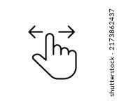 slide left right hand gesture editable stroke icon, Smart stroke icon