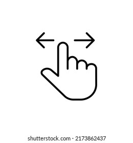 slide left right hand gesture editable stroke icon, Smart stroke icon