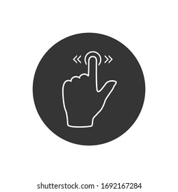 Slide Line Icon Gesture On White. Vector