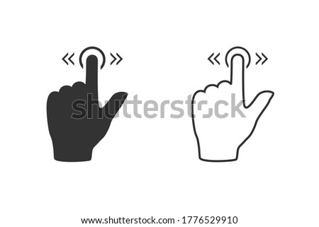 Slide line icon set gesture on white. Vector