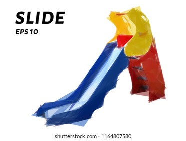 A slide made of triangles. Slide low poly. Vector illustration