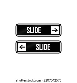 Slide to open door sign vector graphics