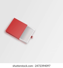 slide open red box vector background