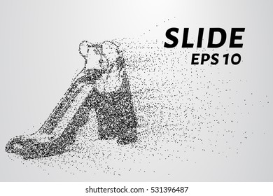 The slide of particles. The slide consists of circles and points. Vector illustration.