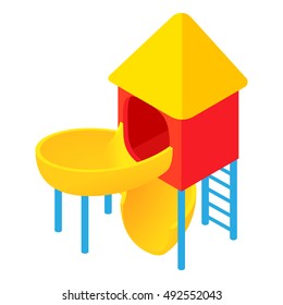 Slide pipe icon in cartoon style isolated on white background. Entertainment for children symbol vector illustration