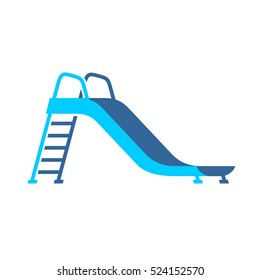 Slide playground for children blue color illustration side view