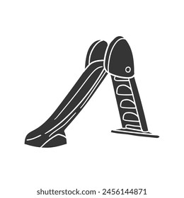 Slide Playground Icon Silhouette Illustration. Kids Park Vector Graphic Pictogram Symbol Clip Art. Doodle Sketch Black Sign.