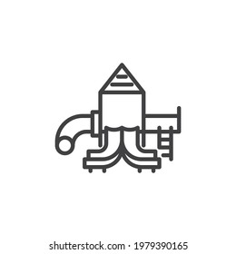 Slide playground line icon. linear style sign for mobile concept and web design. Children playground outline vector icon. Symbol, logo illustration. Vector graphics