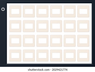 Slide positive film frame arranged in a light box