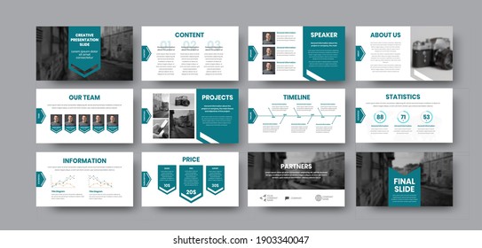 Slide Presentation With Infographics, With Photo, Arrows, Booklet Cover For Annual Report With Corporate Identity. Vector Banner Template With Information And Concept For Business