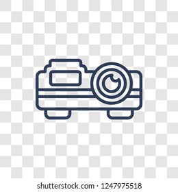slide projector icon. Trendy linear slide projector logo concept on transparent background from Cinema collection