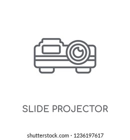 slide projector linear icon. Modern outline slide projector logo concept on white background from Cinema collection. Suitable for use on web apps, mobile apps and print media.