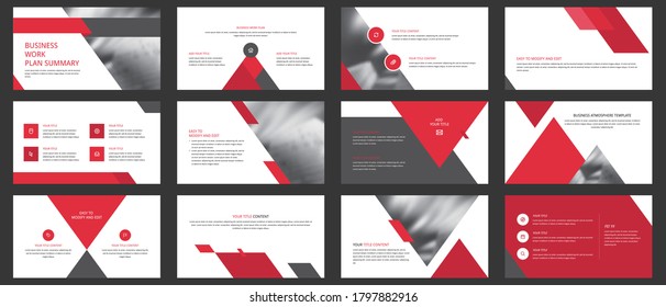 Slide Red Business Vector. Introduction. Figure, Marketing. Presentation