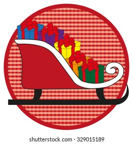 Slide in red button on white background