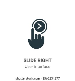 Slide right vector icon on white background. Flat vector slide right icon symbol sign from modern user interface collection for mobile concept and web apps design.