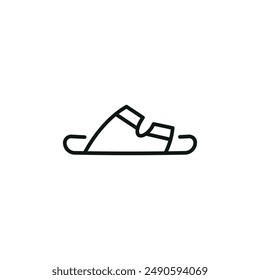  Slide sandal icon. Simple slide sandal icon for social media, app, and web design. Vector illustration.