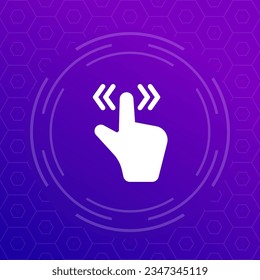 Slide or scroll icon, hand gesture vector pictogram