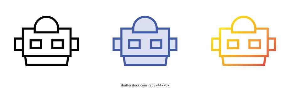 icono de presentación con diapositivas. Lineal, relleno azul y diseño de estilo degradado aislado sobre fondo blanco