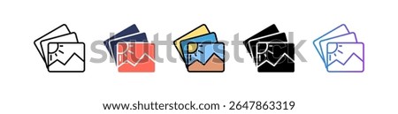 Slide Show Icon Multiple Vector Illustration