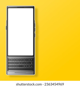 slide smartphone and white screen display vector illustration with yellow background