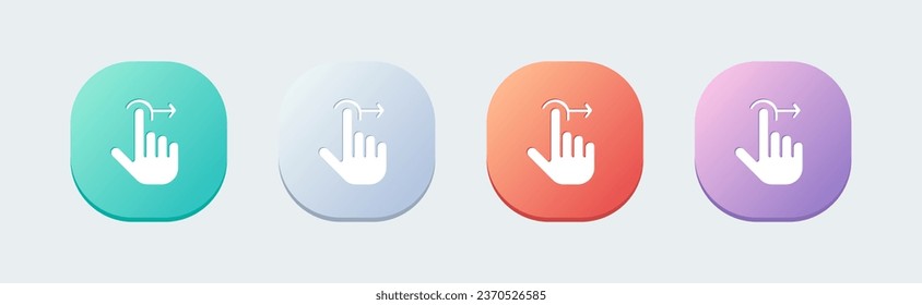 Slide solid icon in flat design style. Swipe signs vector illustration.