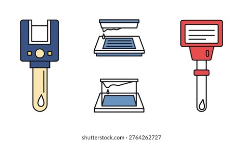 Slide Stainer Line art vector simple abstract colorful