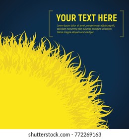 Slide template with sun symbol. High detailed sun sphere for your presentation. Ecology symbol. Vector Illustration