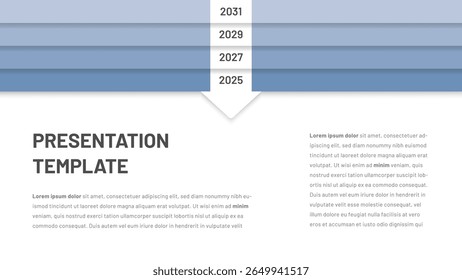 Slide timeline for a presentation or website. A time chart consisting of 5 intervals. Modern design