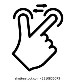 Slide touch icon outline vector. App hand. Click smart