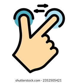 Slide touch icon outline vector. App hand. Click smart color flat